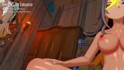 1boy 1male 2females 2girls aether_(genshin_impact) animated beach bikini blender caught caught_in_the_act cowgirl_position cum cum_in_pussy cum_inside dehya_(genshin_impact) doggy_style female geministarsign genshin_impact leaning_on_table lecheryamoreva leopard_ears leopard_tail male mff mff_threesome mihoyo pussy segs_ultimate sound swimwear tagme taller_female tan_skin threesome video watermark xilonen_(genshin_impact)