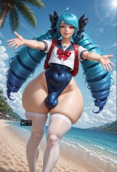 1boy ai_generated androgynous balls blue_eyes blue_hair curvaceous curvy curvy_body curvy_figure drill_hair femboy gay giant_ass girly gwen_(league_of_legends) hi_res high_resolution highres huge_ass light-skinned_male long_hair looking_at_viewer looking_back male male_only massive_ass massive_butt riot_games sissy solo solo_male stable_diffusion testicles thick_ass thick_thighs thicknesslord trap voluptuous voluptuous_femboy wide_hips
