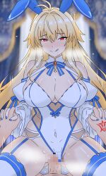 1boy 1girls :p ahoge archetype_earth arcueid_brunestud bare_shoulders big_breasts blonde_hair blush breasts bunny_ears cleavage command_spell detached_sleeves dress drool enormous_breasts fake_animal_ears fate/grand_order fate_(series) fujimaru_ritsuka_(male) hand_holding holding_hands horny horny_female huge_breasts interlocked_fingers large_breasts lingerie long_hair looking_pleasured motion_lines navel penetration pussy red_eyes sex steam steaming_body steamy_breath straight sweat thick thick_thighs thighs tongue_out tsukihime vaginal_penetration vaginal_sex very_long_hair white_dress