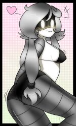 bikini biting_lip blush bra breasts cyn_(murder_drones) female female_focus female_only murder_drones small_breasts tagme