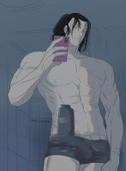 black_hair bulge bulge_through_clothing bulge_under_clothes dragunov fighting_game male male_only muscular muscular_male red_heat sergei_dragunov sexy sexy_body sexy_pose soldier tekken trend video_games