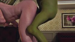 1boy 1futa 1monster 3d arm_pull ass big_ass calves cum cum_in_ass cum_inside dickgirl dickgirl/male female femdom futa_is_bigger futa_penetrated futanari goblin goblin_male green_penis hatenheis honey_select_2 intersex interspecies kissing male male_on_futa monster_on_futa naked penis piledriver_position size_difference smaller_male standing_sex tagme thigh_sex video