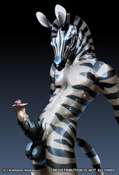 1boy do_not_distribute equine kemono_inukai latex male male_only penis solo zebra