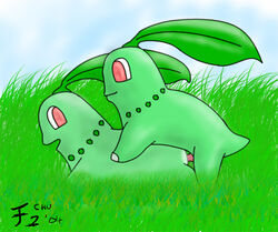 chikorita chu female male pokemon pokã©mon sex straight vaginal_penetration vaginal_penetration