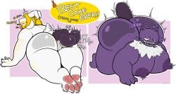 a absurd_res anthro asgore_dreemurr ass balls bedroom_eyes big_balls big_breasts big_butt big_penis blush bodily_fluids body_hair breasts chest_hair chest_tuft chubby_cheeks claws clothing daddy_kink darkened_balls darkened_genitalia darkened_penis deltarune digitalkibou disembodied_penis erect_nipples evil_grin fear_and_hunger genitals group hair hairy hat headgear headwear hi_res huge_breasts huge_butt huge_cock hyper hyper_breasts hyper_genitalia instant_loss_2koma kibou_(digitalkibou) looking_pleasured male male/male moan moobs motion_lines narrowed_eyes nipples open_mouth overweight overweight_anthro overweight_male party_hat pawpads paws penetration penis plap pocketcat_(fear_&_hunger) purple_body saliva saliva_on_face seductive sex simple_background smile speech_bubble sweat sweatdrop sweaty_arms sweaty_breasts sweaty_butt tail tail_motion tailwag text tongue tongue_out trio tuft undertale_(series)