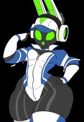 artist_request female flexing hand_on_hip lagomorph legs project_turboblast rabbit rabbit_ears robot robot_girl source_request tagme tempo_(project_turboblast) thick_thighs thighs wide_hips