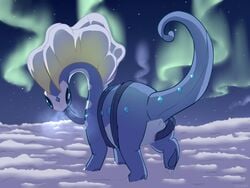 anus ass aurorus detailed_background female feral mammal nintendo pokémon_(species) pokemon pussy sa-lightsoff vaginal_penetration video_games