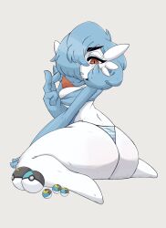 2d big_breasts bikini breasts curvy curvy_female curvy_hips cyan_hair female female_focus female_only game_freak gardevoir generation_3_pokemon humanoid humanoid_female humanoid_only looking_at_viewer missmorize nintendo pokemon pokemon_(species) red_eyes shiny_gardevoir shiny_pokemon solo solo_female twitter_link white_body