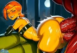 1boy 1girls aged_up ahe_gao ai_generated anal anal_sex anus ass ben_10 ben_tennyson big_ass big_penis biting biting_clothes biting_shirt bottomless cartoon_network cousins cum cum_in_ass cum_in_pussy cum_inside cumdrip diphallia diphallism double_penetration ejaculation erect_penis erection excessive_cum exotic_colors female fourarms fucked_silly green_eyes gwen_tennyson gwen_tennyson_(classic) heart huge_ass huge_cock incest male multi_eye multi_genitalia multi_penis nakadashi naughty_face orange_hair penetration penis pussy saliva sex shirt short_hair splashthomson spoken_heart straight teenager thick_thighs vaginal_penetration vaginal_sex wide_hips