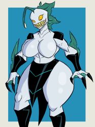 1girls alien alien_girl alien_humanoid ben_10 big_breasts breasts busty fish_girl fish_humanoid loincloth no_nipples piscciss_volann redartist sharp_claws sharp_teeth thick_thighs thighs webbed_hands