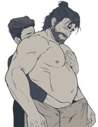 2boys almost_naked arcane beard beefy belly big_penis boner bonjourdraws breasts chubby chubby_male cock convenient_censoring couple dick embrace erect_penis erection erection_under_towel eye_contact facial_hair gay gay_male groping_breasts groping_from_behind hair handjob holding holding_penis hug hugging hugging_from_behind implied_handjob jacking_off jacking_off_another jerking jerking_off jerking_off_another jerkingoff jerkingoff_another league_of_legends looking_at_another male male/male male_only man_boobs monochrome moustache nipples no_visible_genitalia old_man_yaoi pecs penis silco_(arcane) size_difference suggestive suggestive_pose touching_breast touching_penis towel towel_only tummy vander yaoi