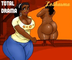 2d 5ifty ass big_breasts breasts bubble_butt busty curvy curvy_figure female female_focus female_only front_view hourglass_figure jay-marvel leshawna_(tdi) pinup pinup_pose rear_view tagme total_drama_island wide_hips