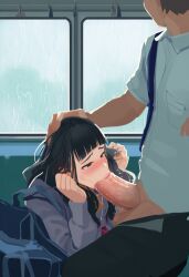 deepthroat hand_on_another's_head irrumatio oral public_exposure public_indecency public_sex raped work_clothes