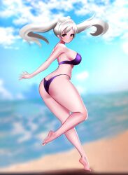 1girls alternate_costume ass beach bikini female fire_emblem fire_emblem_awakening fire_emblem_heroes jaxartdump nintendo ocean official_alternate_costume purple_bikini purple_swimsuit robin_(female)_(summer)_(fire_emblem) robin_(fire_emblem) robin_(fire_emblem)_(female) solo swimsuit thick_thighs twintails