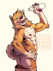 ass catsudon furry muscular nude water