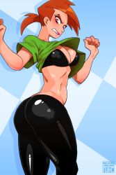 angry angry_face ass belly big_ass big_butt bra breasts bubble_butt makeup pink_eyes pose posing red_hair round_ass the_fairly_oddparents thick thick_ass thick_thighs tight_clothing vicky_(fairly_odd_parents) wide_hips yoga_pants zznakuu