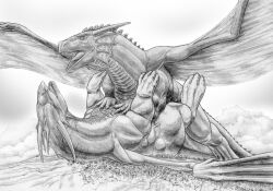 dragon dragoness dragons furry mating scalie traditional_media_(artwork) unknown_artist yiff