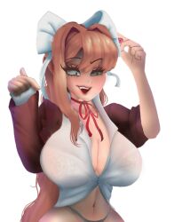 brown_hair doki_doki_literature_club friday_night_funkin friday_night_funkin_(vs_monika_hd) green_eyes monika_(doki_doki_literature_club) monika_hd open_mouth panties tagme