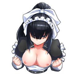 big_breasts black_hair exposed_breasts maid narberal_gamma overlord_(maruyama) tagme zeiminarai