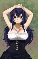 1girls armpits big_breasts blue_hair cleavage clothing edens_zero gaston18 homura_kogetsu mole_under_eye smile solo solo_female