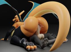 anal anal_sex anthro armwear ass balls big_balls big_breasts big_butt big_penis big_tail blue_eyes bodily_fluids breasts charizard claws clothing cum cum_in_ass cum_inside dragon duo fallen_angel_(artist) female generation_1_pokemon genital_fluids genitals hi_res horn larger_female legwear looking_pleasured male male/female nintendo on_top open_mouth penetration penis pokemon pokemon_(species) pokemon_on_anthro size_difference smaller_male toe_claws video_games wings yuki_(evov1) yukizard_(evov1)