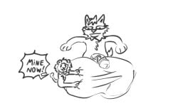 anthro ball_size_difference balls big_balls duo genitals huge_balls hyper hyper_balls hyper_genitalia lino_the_lion linothelion male male/male meme