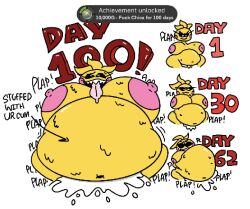 cum cum_inside cumflated_belly cumflation fat female five_nights_at_freddy's five_nights_at_freddy's_2 gameplay_mechanics hyper_cumflation inflation ms_paint nipples pink_nipples pleasure_face sweat tagme text theslashfive toy_chica_(fnaf) wet xbox