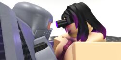 3d artist_request big_breasts criminality eyepiece lizzy paizuri purple_hair roblox robloxian slayer_kit source_request tagme titjob