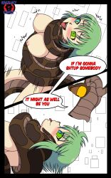 breasts comic green_hair hikage_(senran_kagura) hypnosis kaa renaissanceofchaos restrained senran_kagura snake speech_bubble tagme the_jungle_book tongue_out zoophilia