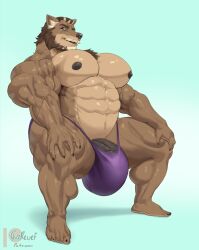 abs balls biceps bodybuilder bulge chest_hair chest_tuft furry guzreuef hands_on_knees huge_bulge hyper hyper_balls hyper_bulge hyper_genitalia hyper_muscles hyper_penis hyper_testicles leaning_back male male_focus male_only muscles muscular muscular_arms muscular_ass muscular_back muscular_legs muscular_male muscular_thighs nipples pecs penis testicles thick_thighs veins veiny_penis