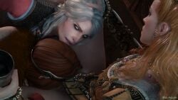 3d anna_henrietta cerys_an_craite ciri crown cunnilingus e_qeww lesbian_sex looking_at_another looking_down looking_up the_witcher_(series) the_witcher_3:_wild_hunt threesome yuri