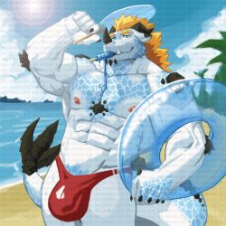 abs bara biceps bulge fan floatie furry gay ice_cream male male_focus male_only muscles muscular muscular_arms muscular_ass muscular_back muscular_legs muscular_male muscular_thighs nipples nunudodo pecs yaoi