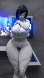 android big_ass big_breasts big_butt big_thighs bob_cut breasts curvy demi_(subverse) gynoid robot_girl soft_breasts subverse thighs