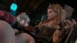 3d anna_henrietta cerys_an_craite ciri cousins crown cunnilingus e_qeww incest lesbian_sex looking_at_another looking_down looking_up the_witcher_(series) the_witcher_3:_wild_hunt threesome yuri