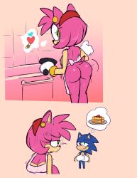 1boy 1girls aged_up amy_rose anthro apron ass bare_ass bare_back blue_fur blue_hair blue_skin bottomless bounce bouncing_ass bouncing_breasts bubble_butt completely_nude completely_nude_female cooking couple dat_ass female frying_pan furry green_eyes hadaka_apron hairband heart-shaped_pupils hedgehog hetero huge_ass kitchen large_ass looking_back mammal medium_hair milf monamania naked_apron naughty_face nude nude_female pancake pink_fur pink_hair pink_skin presenting_ass red_hairband seducing seduction seductive seductive_eyes seductive_look seductive_pose seductive_smile sega sexual_consent smile sonic_(series) sonic_the_hedgehog sonic_the_hedgehog_(series) straight sweat sweatdrop tail