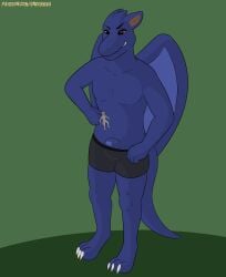 absurd_res anthro derg_vic dragon duo enroshiva fluffy fur furred_dragon hi_res imminent_vore male male/male micro_in_clothes micro_in_underwear nude vore