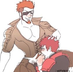 2boys blowjob blush clothed_male eyepatch fellatio fire_emblem fire_emblem_echoes:_shadows_of_valentia gay hand_on_head head_grab lukas_(fire_emblem) male_only nintendo nnsfwbot red_hair saber_(fire_emblem) tagme yaoi