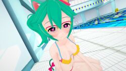 1girls 3d adult bisexual_(female) breasts cat_ears cat_tail catgirl commission cum cum_in_mouth cum_on_face female glasses green_hair half-dressed horny horny_female juices koikatsu looking_at_another looking_at_viewer married nude_female outside oxy_moron red_eyes rosedoodle_(vtuber) swimming_pool swimsuit tagme tears vchiban virtual_youtuber vrchat vrchat_avatar vtuber