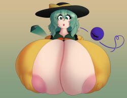 1girls big_breasts breasts breasts_bigger_than_head breasts_bigger_than_torso bursting_breasts female green_eyes green_hair hat huge_breasts hyper hyper_breasts koishi_komeiji kooby521 koobybooby koobykarasu short_hair solo solo_female tagme third_eye touhou