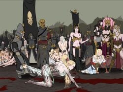 alarielle_the_radiant all_fours blonde_hair crone_hellebron crying dark_elf defeated druchii elf elf_ears high_elf_(warhammer) imminent_rape kneeling light-skinned_female love_duck mud party_wipe ripped_clothing sorceress spoils_of_war torn_clothes warhammer_(franchise) warhammer_fantasy