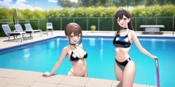 agiloo ai_generated bikini couple latex nai_diffusion outside pool stable_diffusion yuri