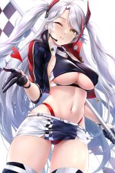 1girls azur_lane big_breasts breasts iron_blood_(azur_lane) prinz_eugen_(azur_lane) rei_kun solo