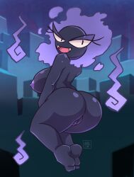 anthro ass big_breasts breasts deathzera fangs female floating gastly generation_1_pokemon genitals ghost hi_res huge_breasts looking_at_viewer nintendo nude open_mouth open_smile pokemon pokemon_(species) pussy rear_view smile smirk solo spirit video_games