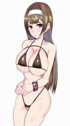 1girls artist_request big_breasts bikini brunette kelart_custodio overlord_(maruyama) tagme