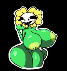 1girls 2d big_breasts evil_grin female female_only flowey_the_flower plant_girl plantie rule_63 solo tagme the_absolute undertale undertale_(series)