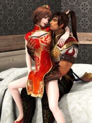 1boy 1boy1girl 1girls 3d a821618628 armor armored_gloves asian asian_female asian_male bed bedroom bob_cut brother_and_sister brown_hair cheongsam chinese_clothes clothed_sex consensual consensual_incest dress dynasty_warriors dynasty_warriors_8 fingering hand_on_breast hugging_from_behind implied_incest implied_sex incest long_hair looking_at_another ponytail short_hair sibling_incest siblings sitting_on_bed sitting_on_lap sitting_on_person sun_ce sun_shang_xiang taboo tied_hair