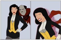 black_hair blue_eyes bowtie dc deadman_(character) gloves lipstick magic possession red_lipstick suit tagme tuxedo waistcoat zatanna