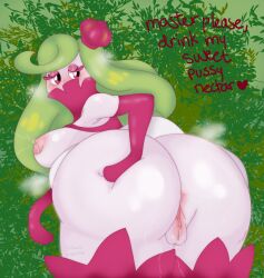 anus ass ass_focus ass_up blush dat_ass dumptruck_ass female grass_type green_hair huge_ass lactation lactation_without_stimulation nutvamp pink_eyes pokémon_(species) pokemon pokephilia pussy pussy_juice pussy_juice_drip rear_view sweaty_body thick_thighs tsareena