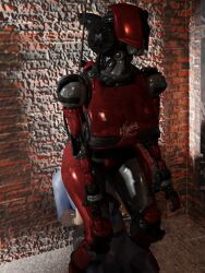 3d 3d_(artwork) 3d_model android ass assaultron assaultron_(fallout) assaultronix big_ass big_breasts facesitting fallout fallout_4 gynoid humanoid pinup robot robot_girl straight