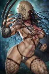 1girls abs absurd_res alien_girl breasts female female_only female_yautja feral_predator hi_res large_breasts masked masked_female muscular muscular_female navel neoartcore paid_reward patreon_reward predator_(franchise) prey_(2022) pussy rule_63 solo solo_female yautja